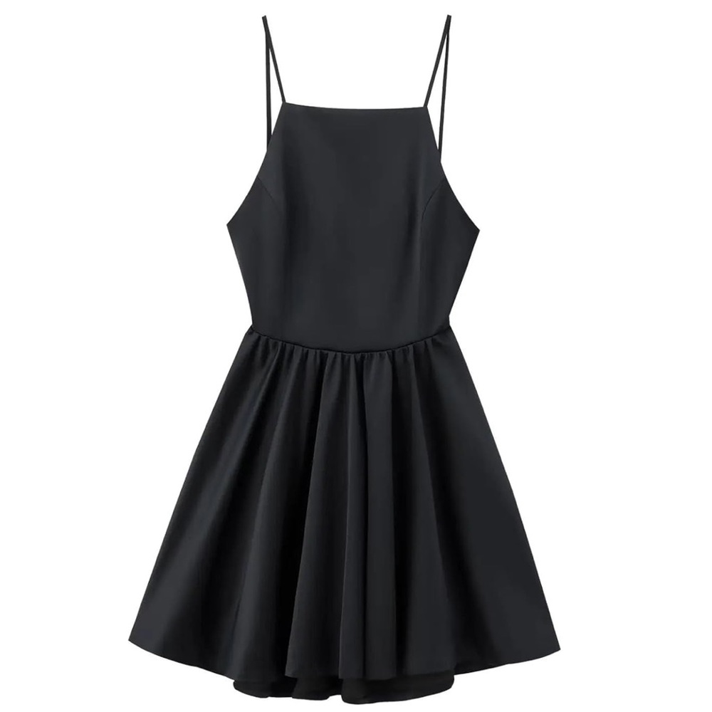Elegant Satin Navy Blue Mini Dress